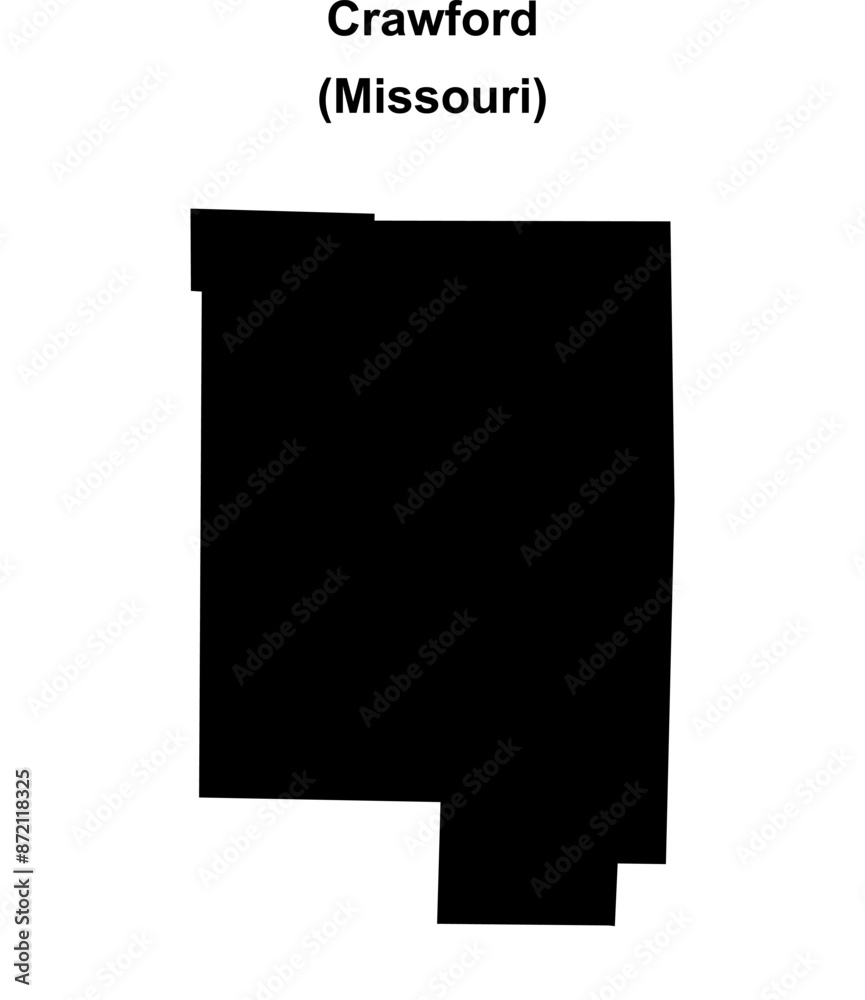 Crawford County (Missouri) blank outline map Crawford County (Missouri) blank outline map