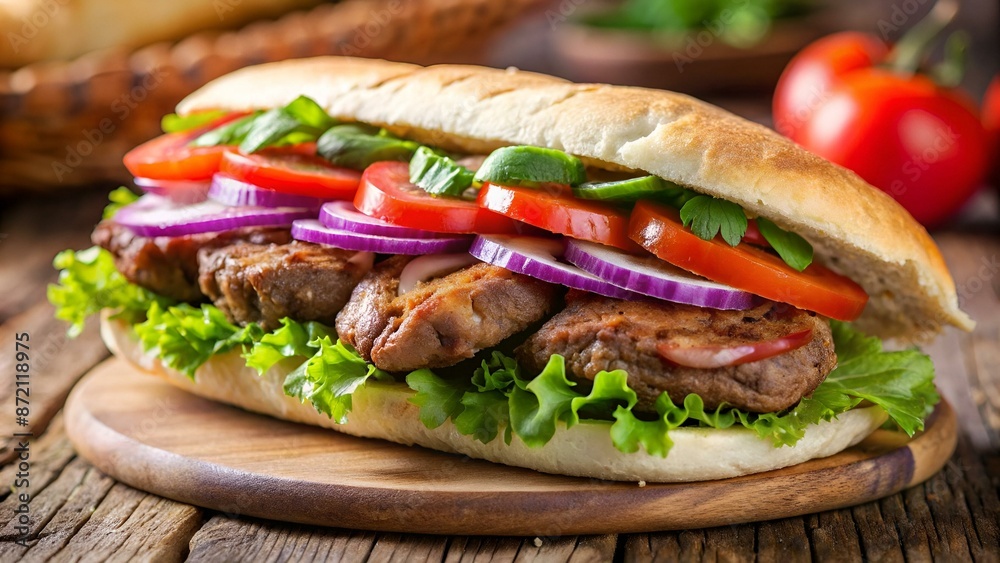 Close up of kebab sandwich Close up of kebab sandwich
