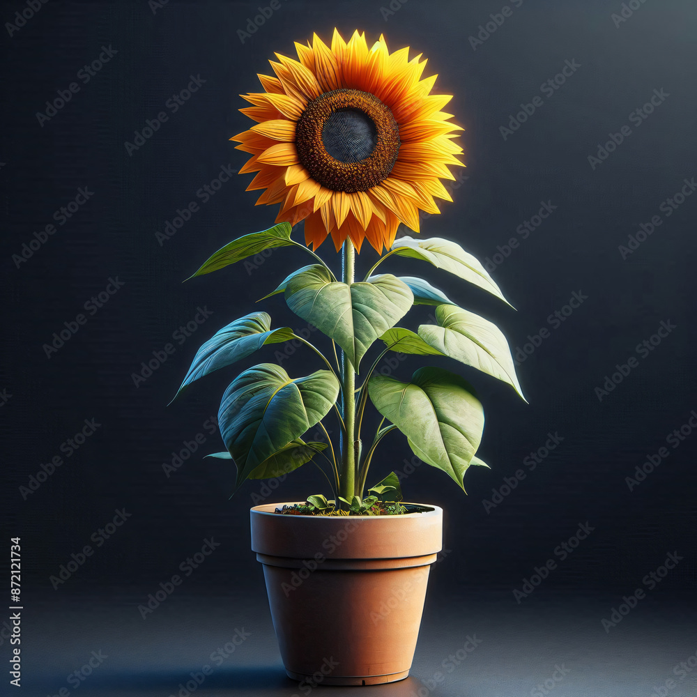 Obraz premium sunflower in a pot