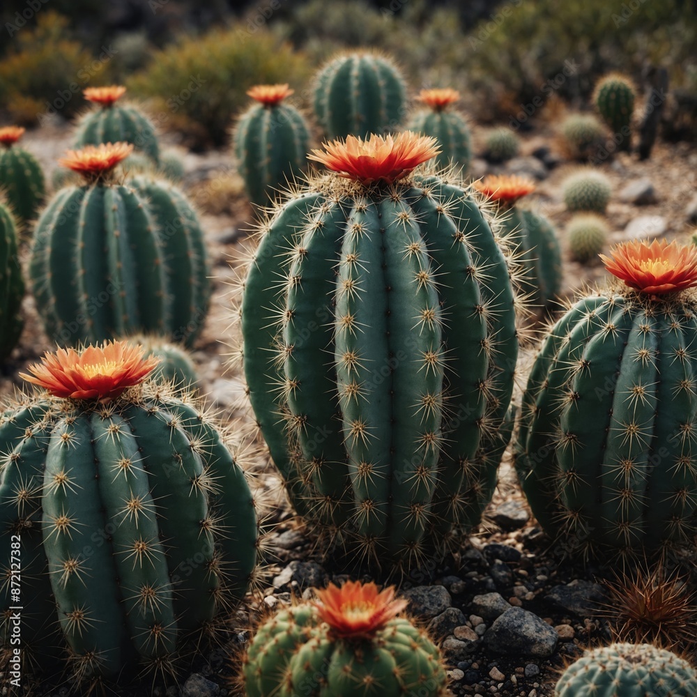 Desert Oasis: A Collection of Blooming Cacti Desert Oasis: A Collection of Blooming Cacti