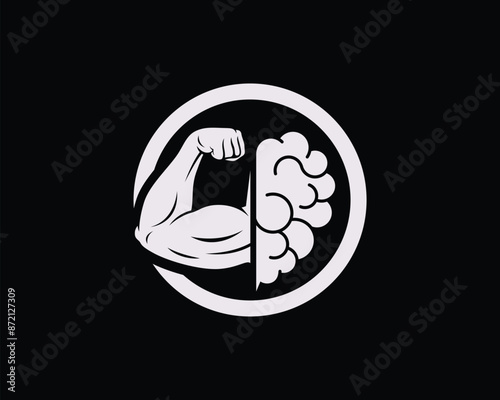 Brain with heart icon fitness vector logo design, fitness logo design, dumbbell icon, Gym Logo Ideas and Fitness Logo Designs