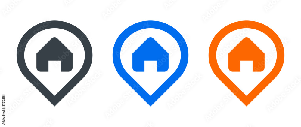 Address symbol icon house Address symbol icon house
