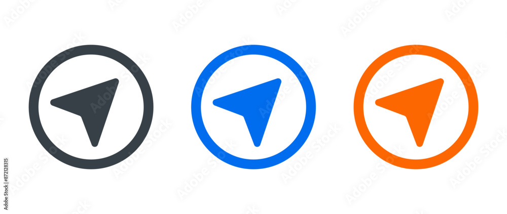 Navigation icon set isolated on white background 