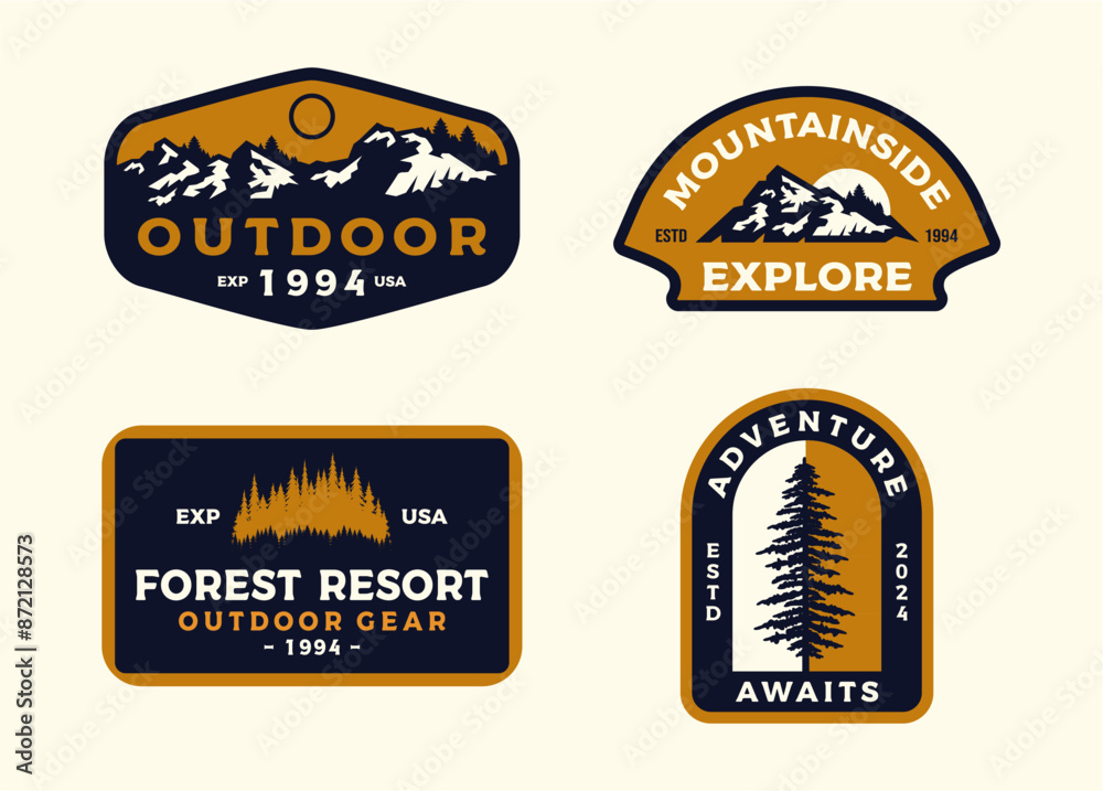 RETRO VINTAGE FISHING OUTDOOR ADVENTURE LOGO BADGE PATCH FOR HAT, T-SHIRT,  STICKER