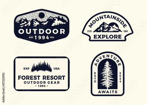 RETRO VINTAGE FISHING OUTDOOR ADVENTURE LOGO BADGE PATCH FOR HAT, T-SHIRT,  STICKER