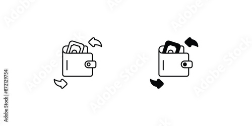 cash back icon with white background vector stock illustration