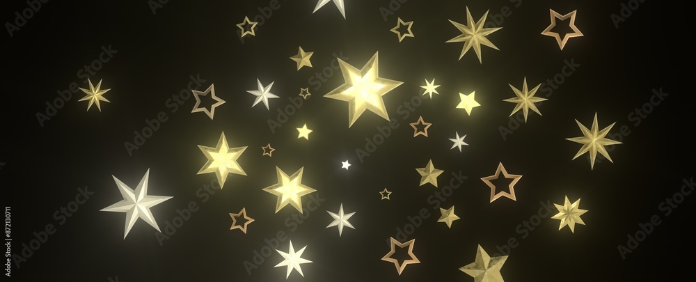 Drifting Christmas Stardust: Captivating 3D Illustration of Descending Stardust Particles for the Holidays