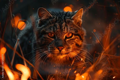 Cat in Fiery Wilderness © Sandu