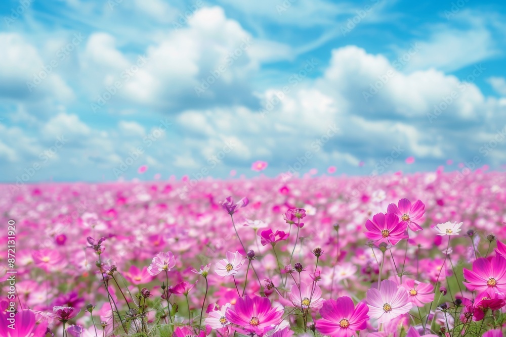 Pink Cosmos Flower Field Pink Cosmos Flower Field