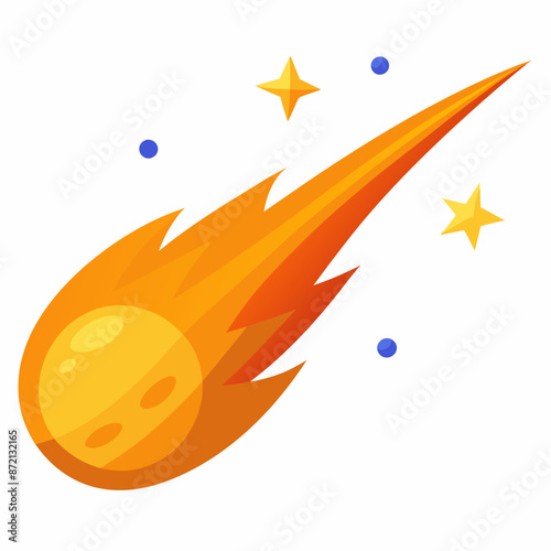 comet vector illustration on white background