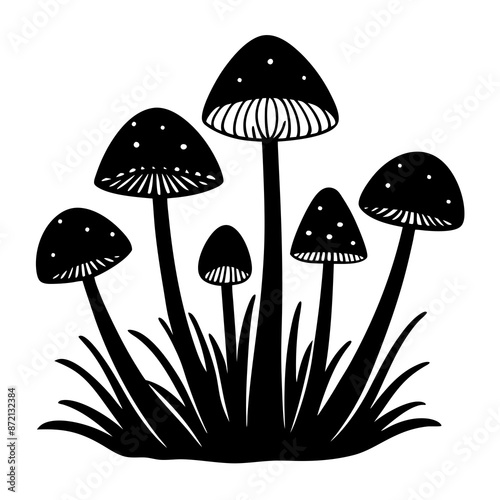 Mushroom vector silhouette 