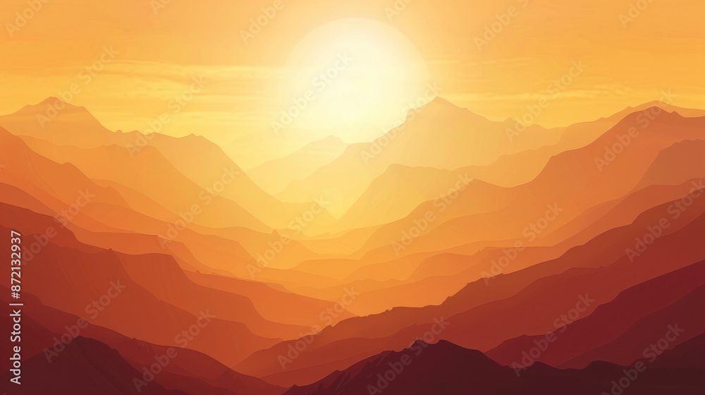 Golden Hour Mountain Landscape