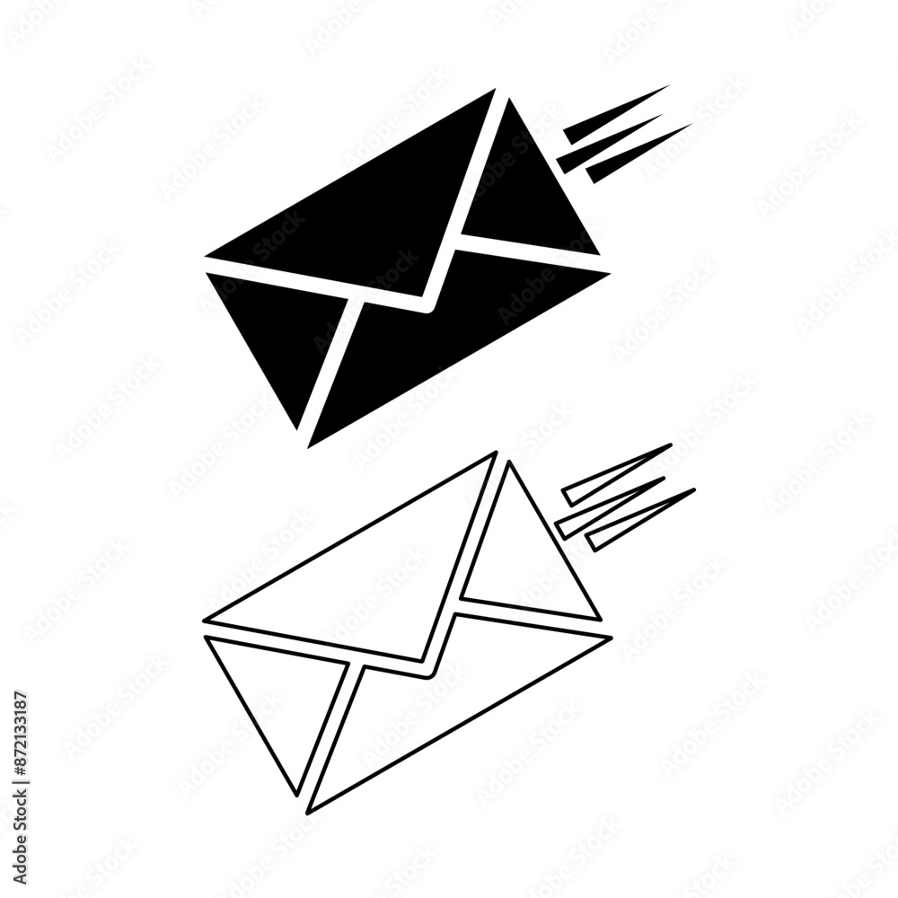 Flat vector icon for sending letter, envelope, and email message Flat vector icon for sending letter, envelope, and email message