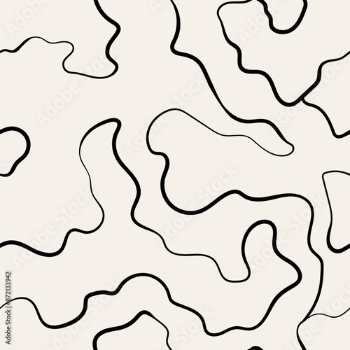 Abstract background seamless pattern with waves. Modern trendy paint line background. Great for textile, fabric, wallpaper, wrapping, scrapbook and packaging