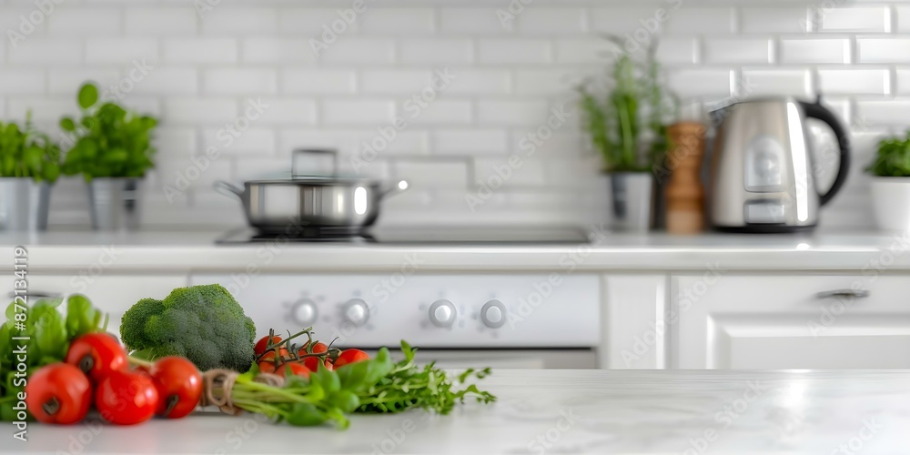 Eco-Friendly Kitchen with Energy-Efficient Features. Concept Sustainable Appliances, Green Materials, Solar Power, Water Conservation, Recycled Materials