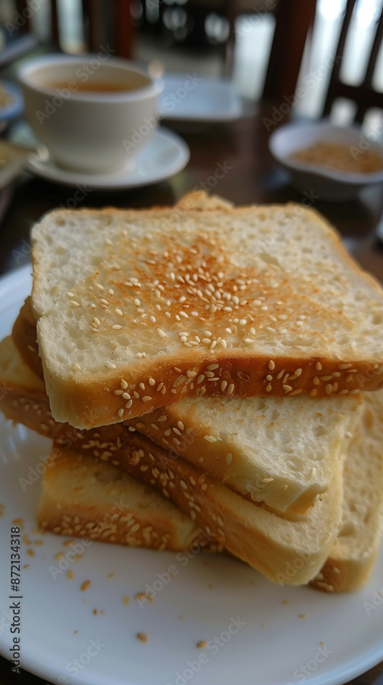 toast on a white plate toast on a white plate