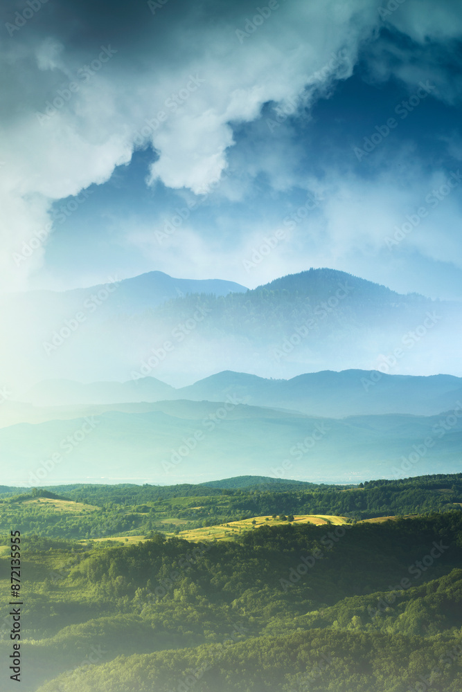 Fototapeta premium fantasy landscape with mountains and clouds