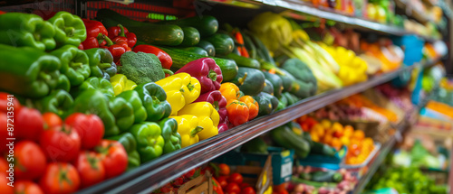 Wallpaper Mural Fresh vegetables on display at a grocery store. Generative AI	 Torontodigital.ca