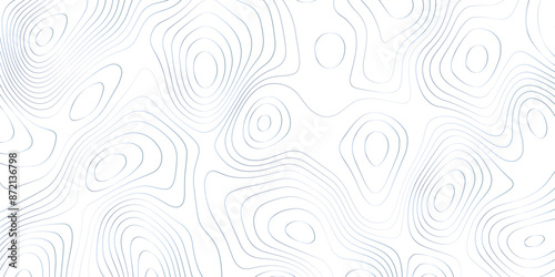 Abstract background wavy topographic line map. Contour geography map grid abstract backdrop. Seamless pattern and banner design. Modern and dynamic feel to topographic mapping vector illustration.	