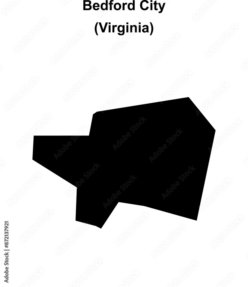 Bedford City County (Virginia) blank outline map Bedford City County (Virginia) blank outline map