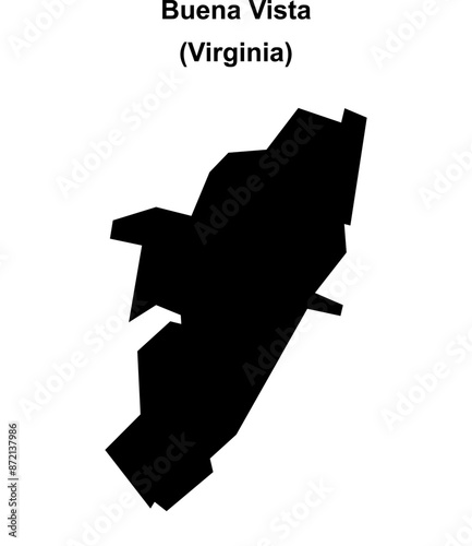 Buena Vista County (Virginia) blank outline map photo