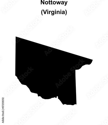 Nottoway County (Virginia) blank outline map photo