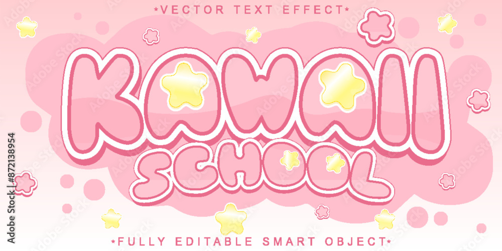 Cute Kawaii School Soft Vector Fully Editable Smart Object Text Effect Cute Kawaii School Soft Vector Fully Editable Smart Object Text Effect