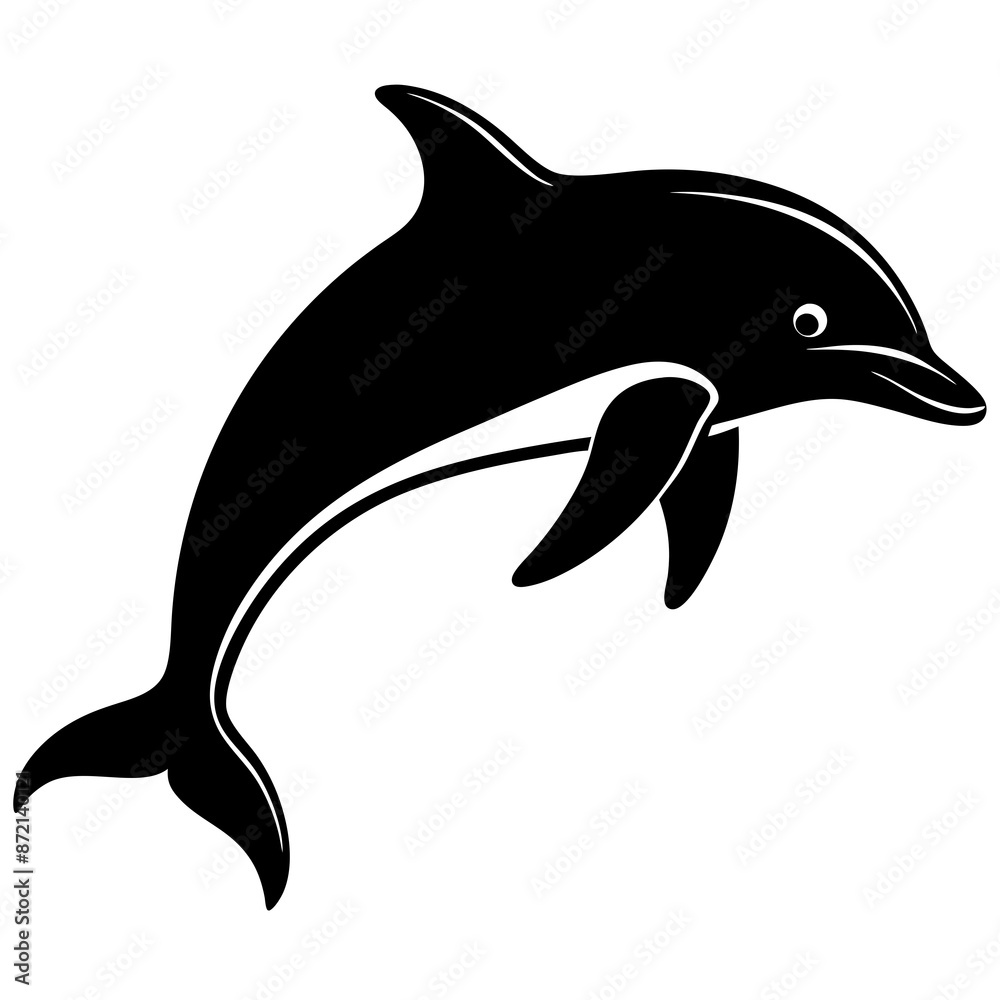 Naklejka premium Elegant Dolphin Vector Illustration for Marine Life Enthusiasts