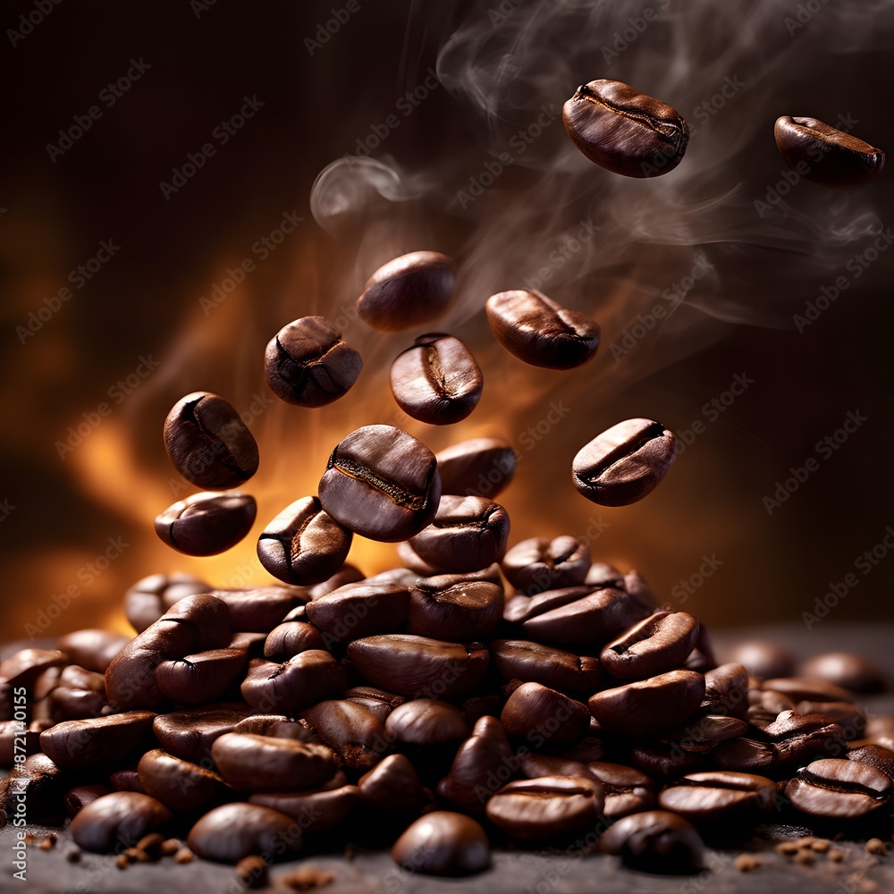 coffee beans on dark background coffee beans on dark background