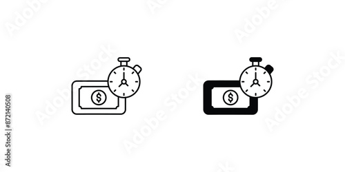 Free Download time is money icon with white background vector stock illustration - GFXLoad