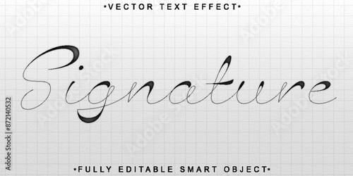 Handwritten Script Signature Vector Fully Editable Smart Object Text Effect