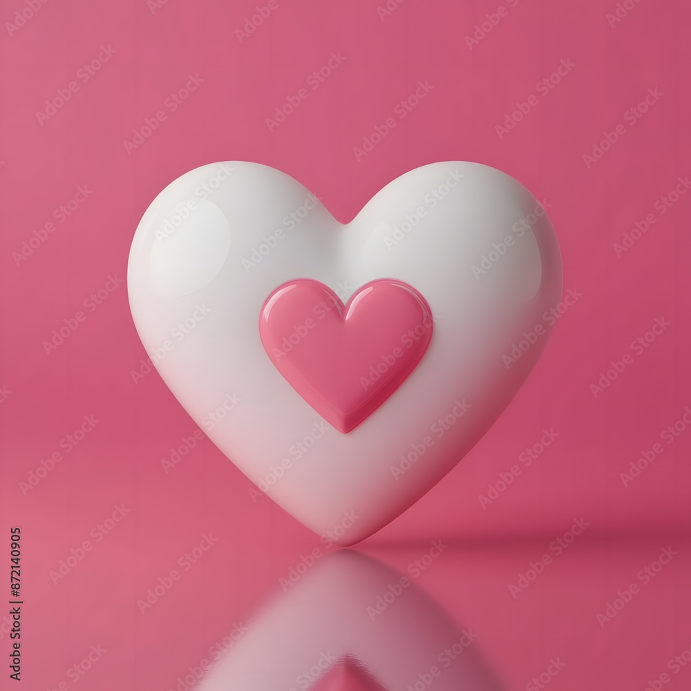 3D Heart sign on pink background, Love concept 3D Heart sign on pink background, Love concept
