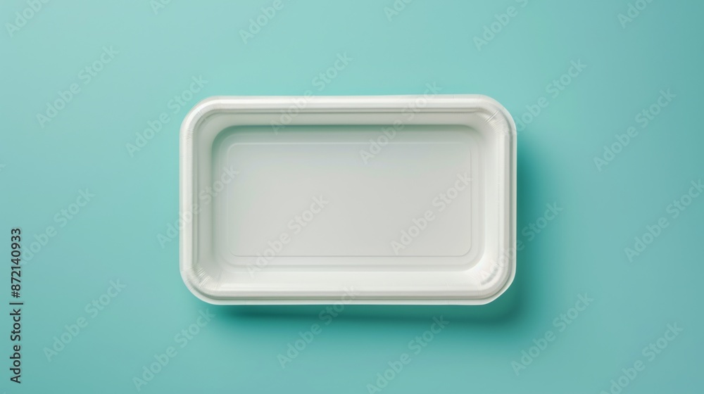 Empty white paper food tray, top view Empty white paper food tray, top view