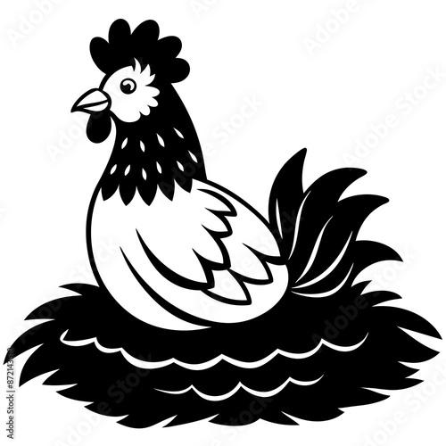 Frizzle Chicken silhouette vector illustration