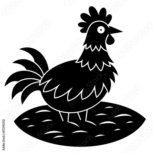 Frizzle Chicken silhouette vector illustration