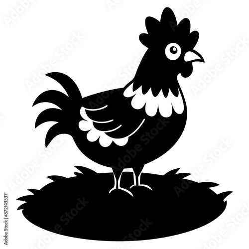 Frizzle Chicken silhouette vector illustration