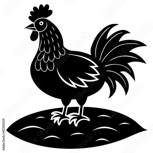 Frizzle Chicken silhouette vector illustration