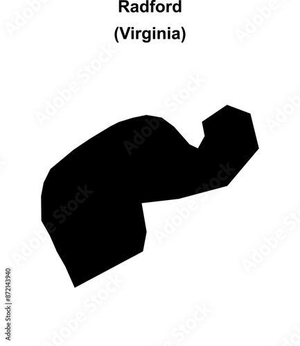 Radford County (Virginia) blank outline map photo