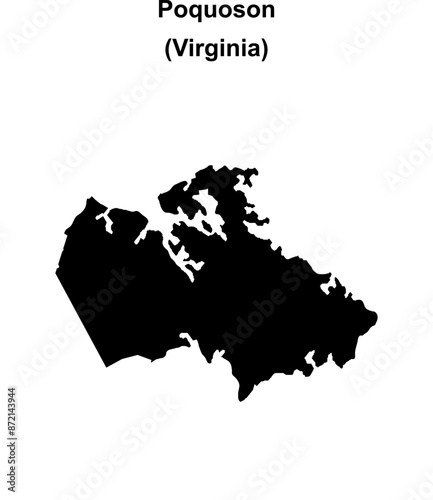 Poquoson County (Virginia) blank outline map