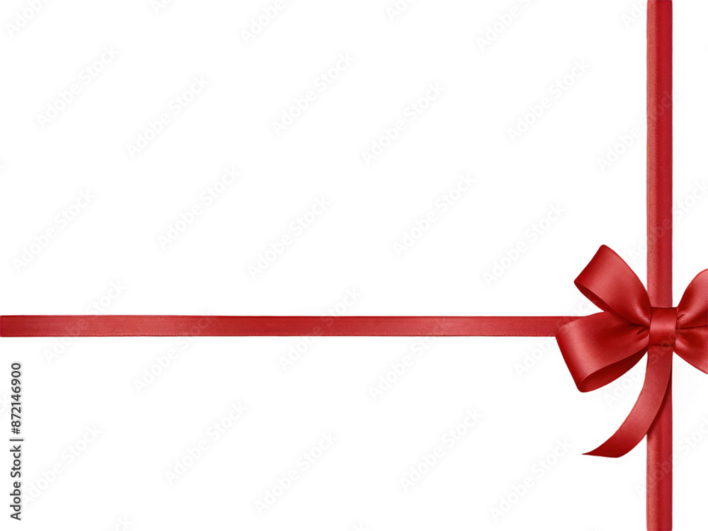 red bow with ribbon cut out