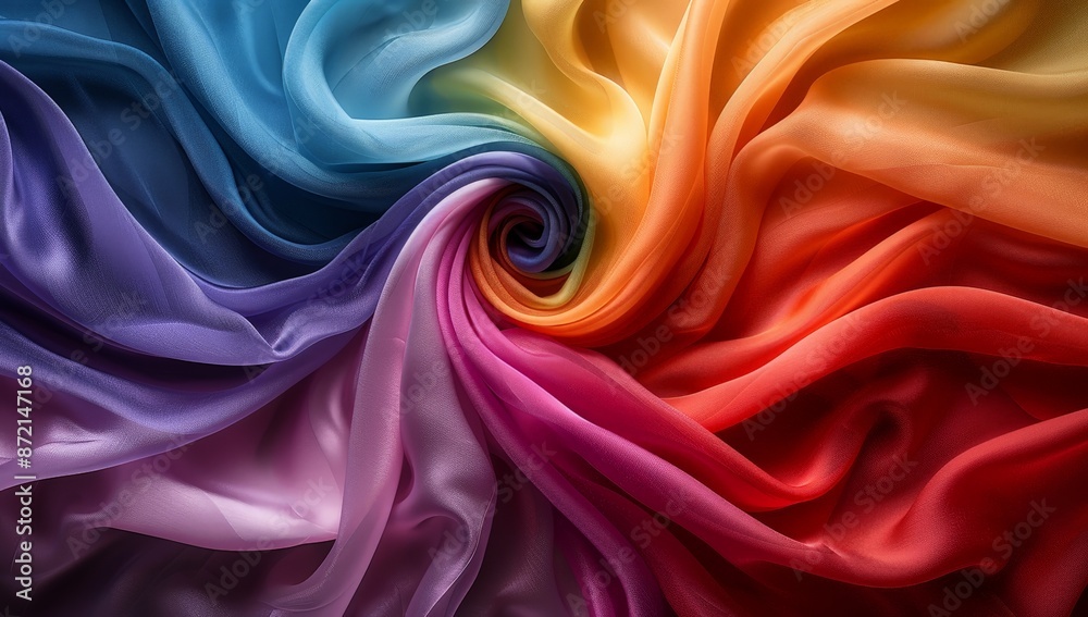 swirl of fabric in rainbow colors swirl of fabric in rainbow colors