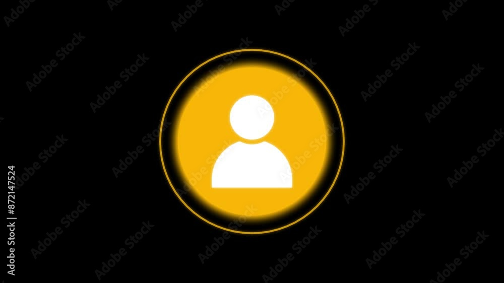 Man profile icon. Glowing person sign, outline round avatar pictogram in vivid color. Man profile icon. Glowing person sign, outline round avatar pictogram in vivid color.