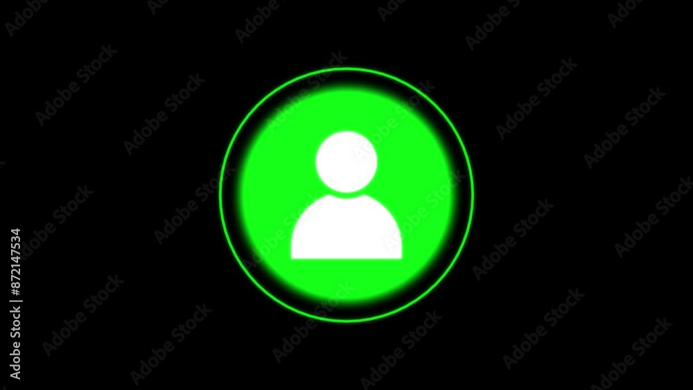 Man profile icon. Glowing person sign, outline round avatar pictogram in vivid color. Man profile icon. Glowing person sign, outline round avatar pictogram in vivid color.