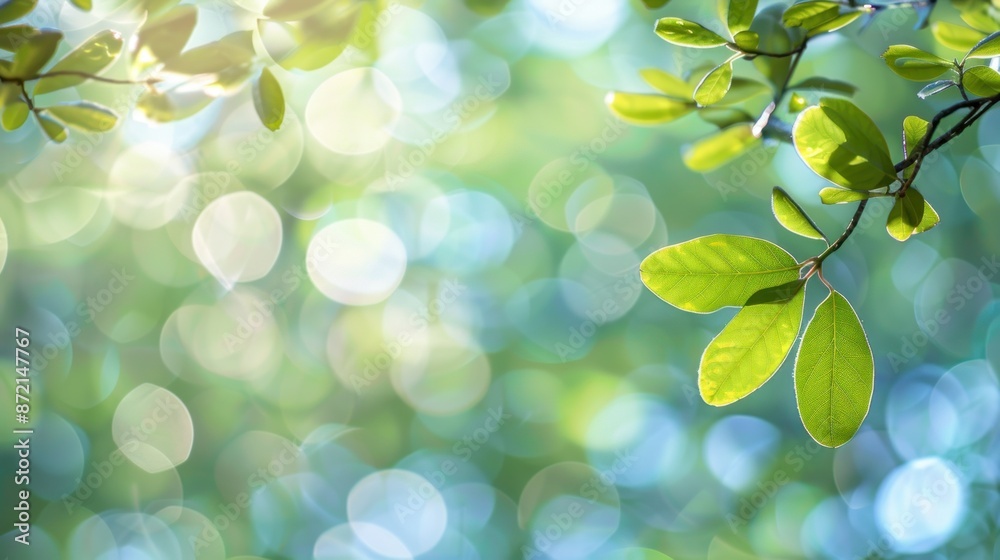 Green Leaves with Bokeh Background