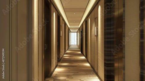 Hotel room corridor 