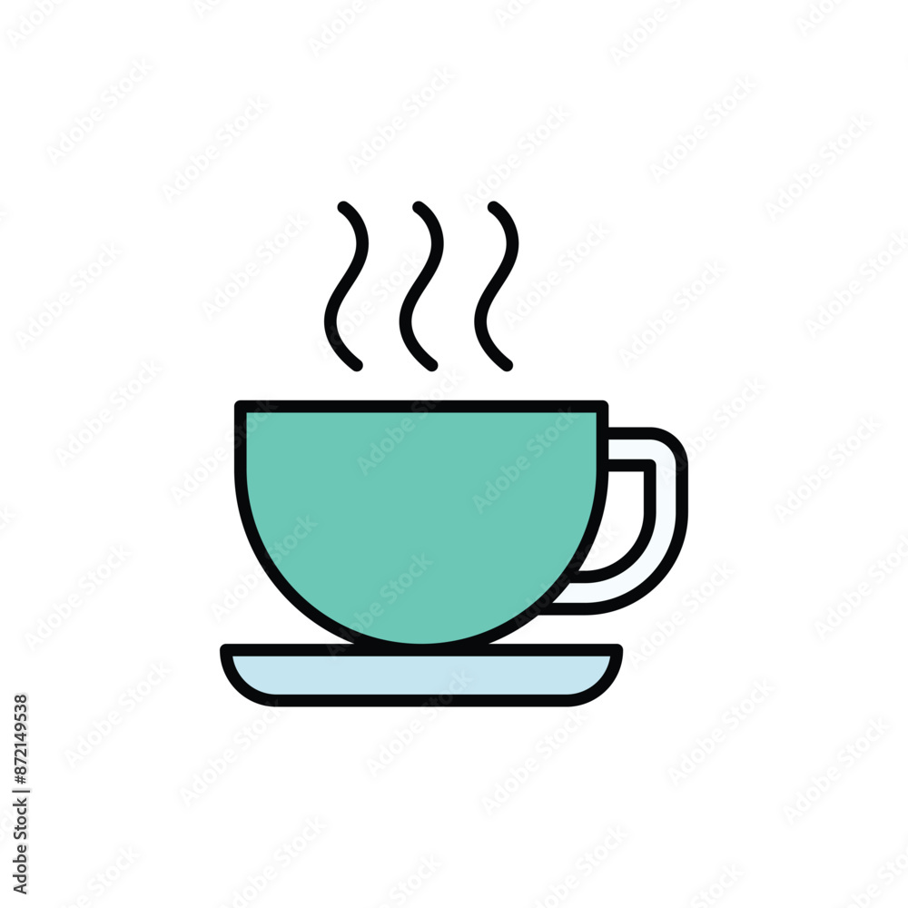 Tea Cup icon design with white background stock illustration Tea Cup icon design with white background stock illustration