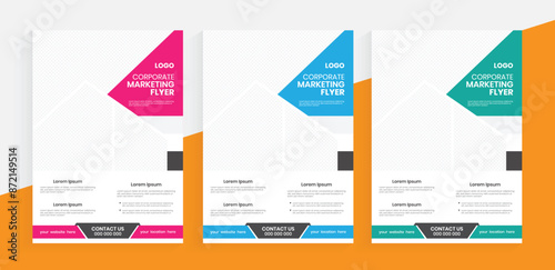 Corporate business marketing a4 flyer design, one-page print case study flier template, advertising promotional leaflet design, publication handout layout.