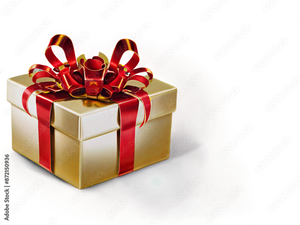 Obraz premium gift box with red ribbon cut out