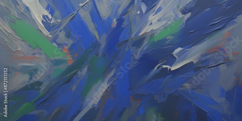 Abstract Colorful Surreal Reflective Painting with Textured Brushstrokes