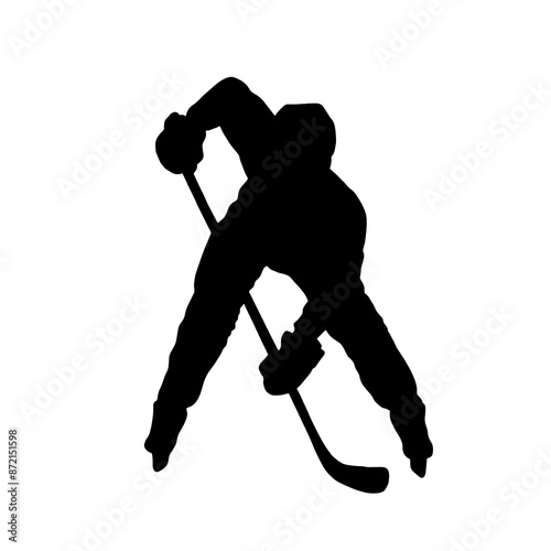 Photography SILHOUETTE OF HOCKEY SKATER DEFENDING - PNG